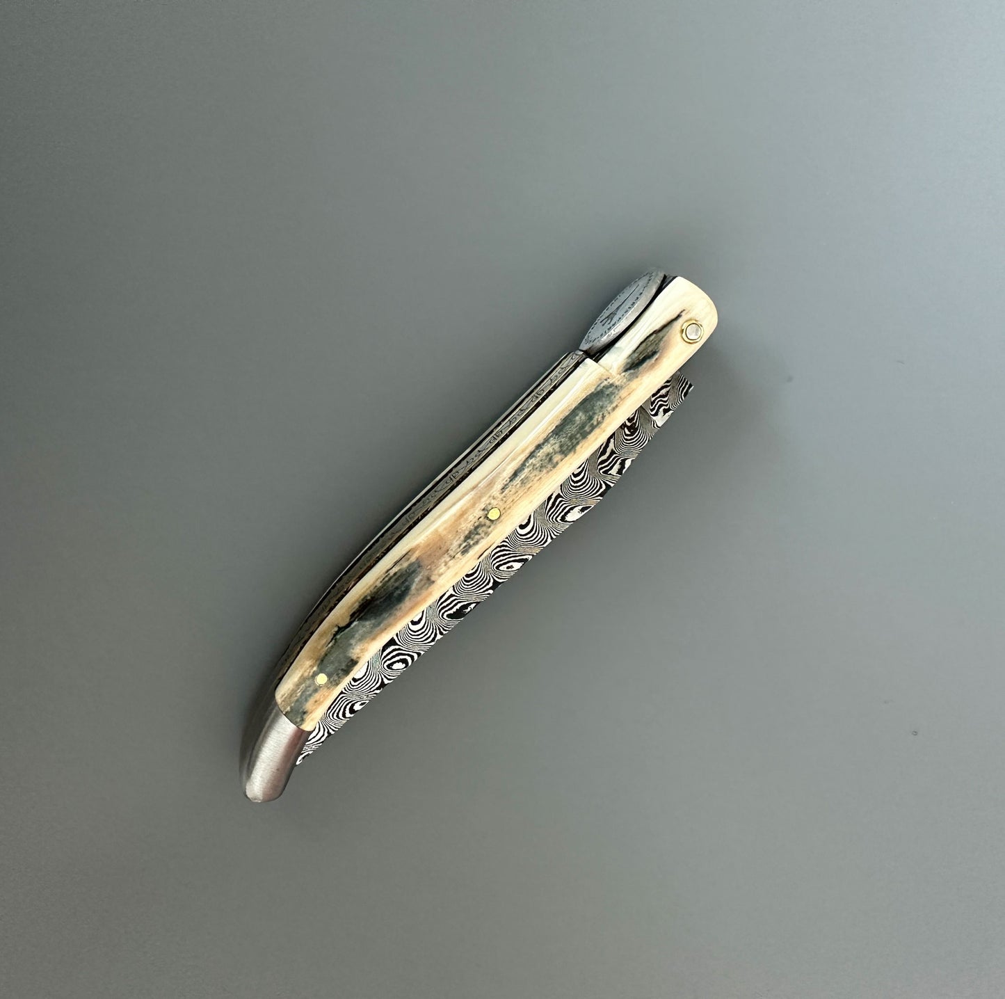 Laguiole en Aubrac — Origine Tour Eiffel Limited Edition Folding Knife | Ivory Crust Handle, Damascus Blade (Copy) (Copy)