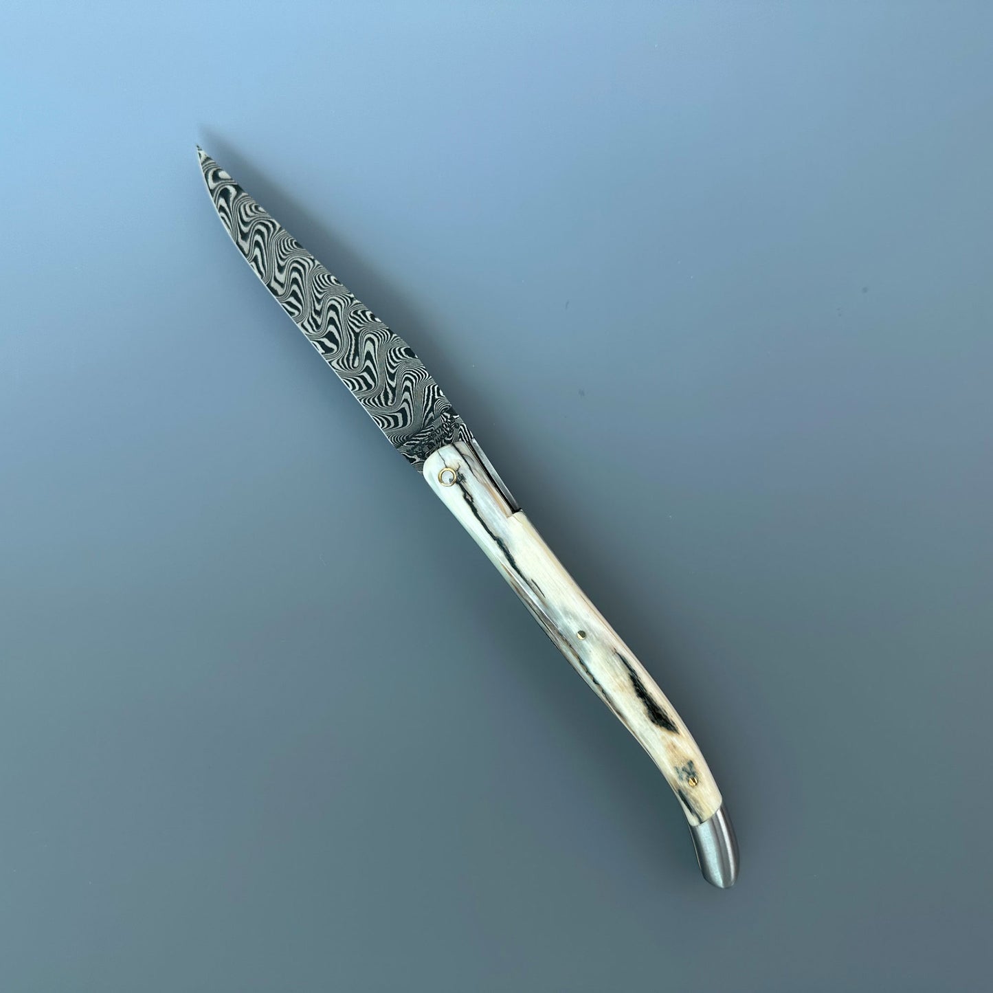 Laguiole en Aubrac — Origine Tour Eiffel Limited Edition Folding Knife | Ivory Crust Handle, Damascus Blade (Copy) (Copy)