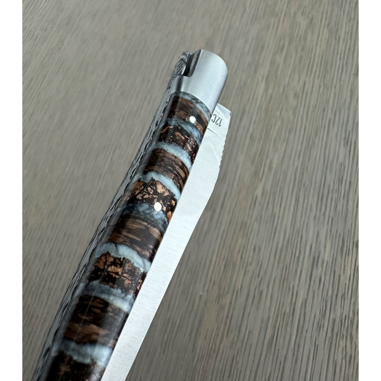 Light Brown Molar handle with matte stainless steel bolsters.