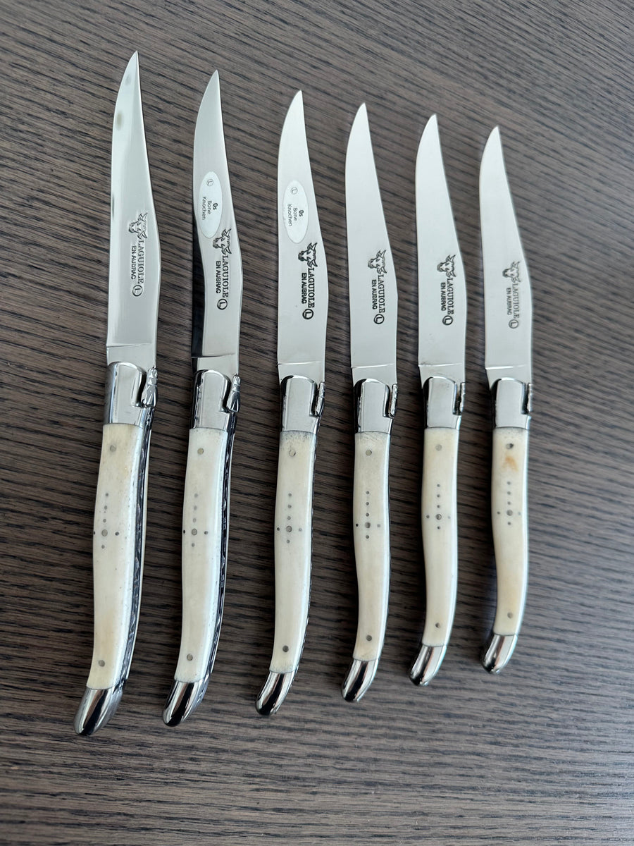 Laguiole en Aubrac Luxury 28-Piece Handcrafted Flatware Set With Bone Handles - LaguioleEnAubracShop