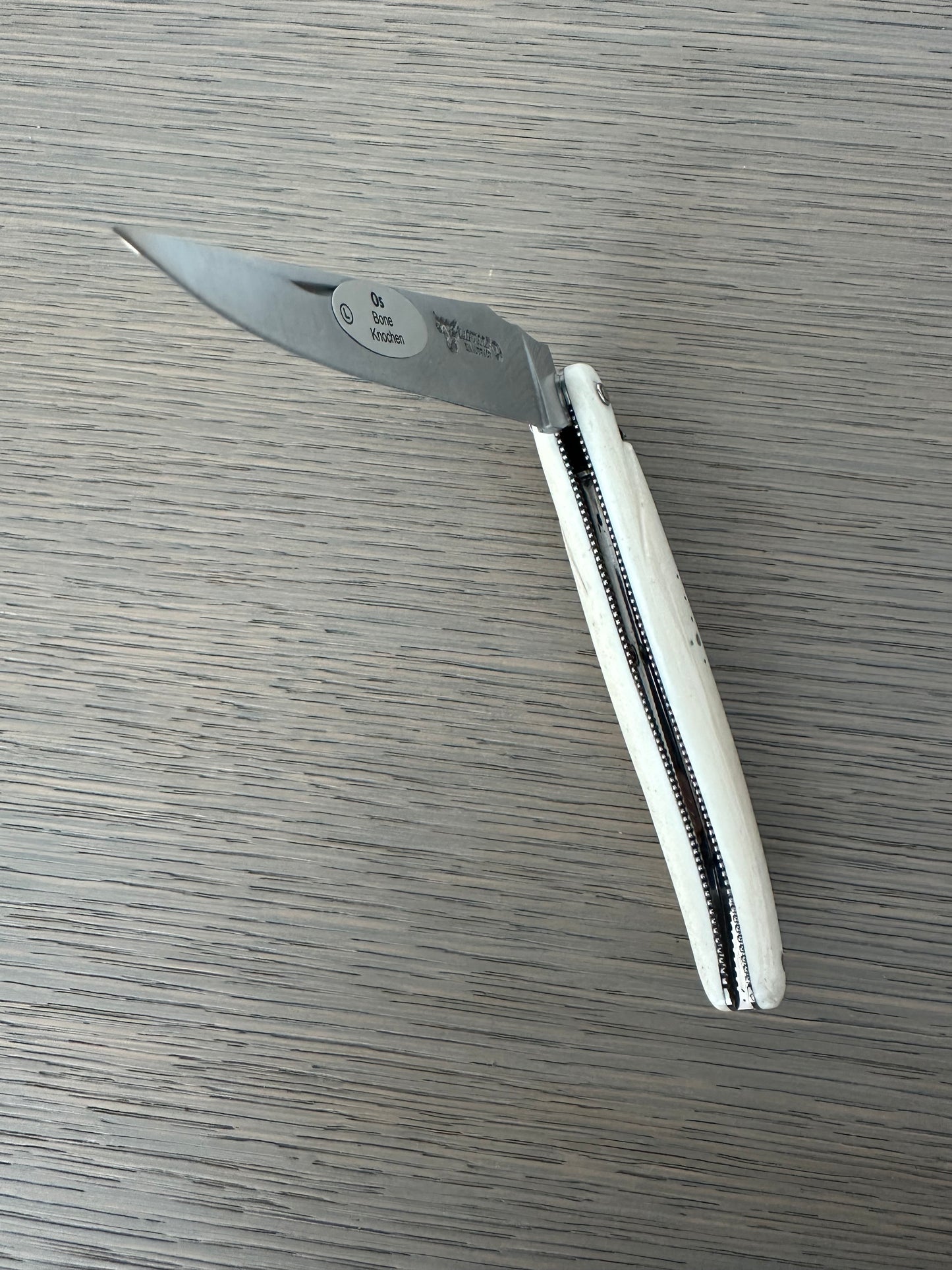 Laguiole en Aubrac Handcrafted Double Plated Multipurpose Knife, Full Bone Handle, 4.75-inches