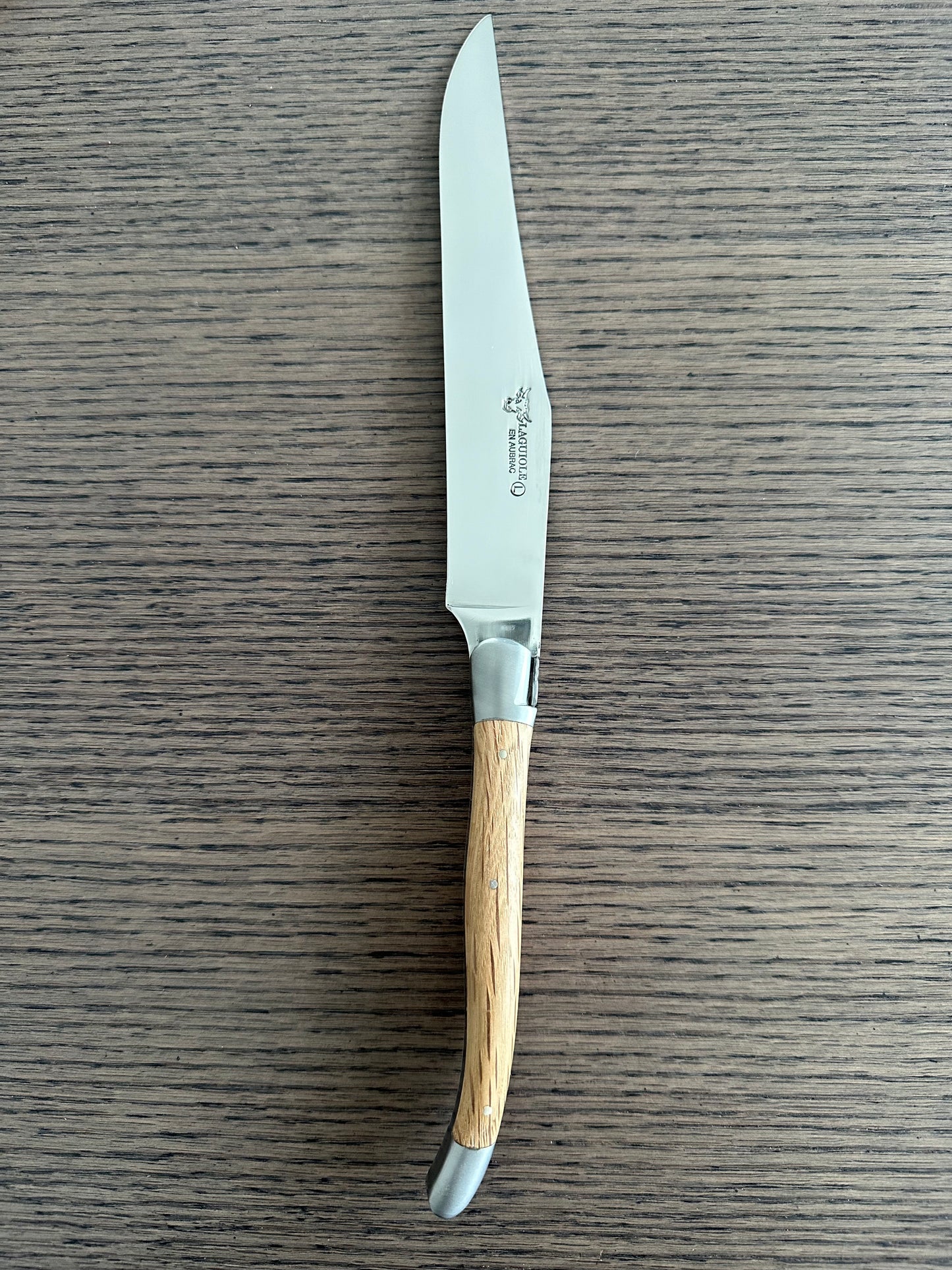 Laguiole en Aubrac Handcrafted Carving Set with Oak Wood Handles