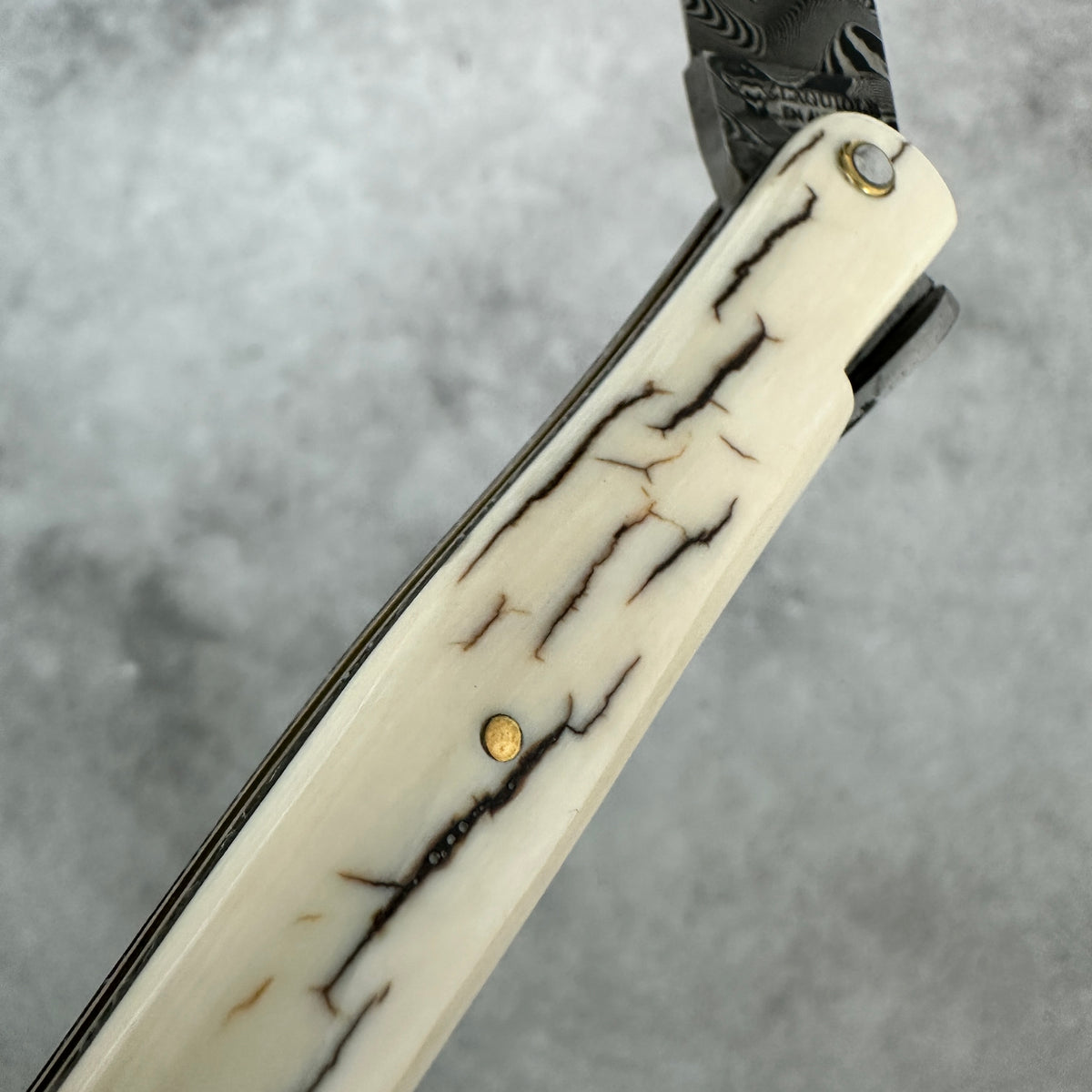 Laguiole en Aubrac — Origine Tour Eiffel Limited Edition Folding Knife | Ivory Crust Handle, Damascus Blade