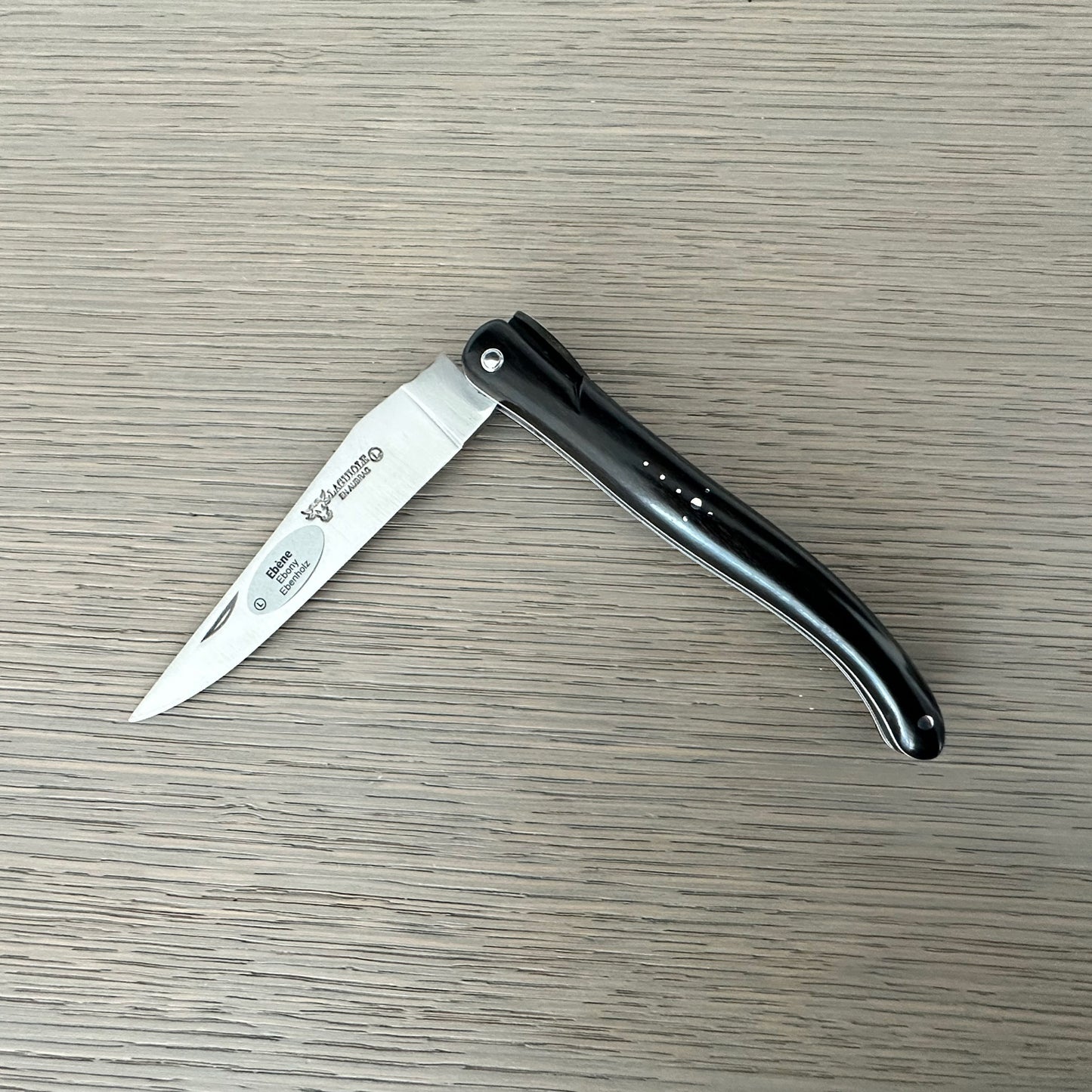Laguiole en Aubrac Americas 250th Anniversary Collection Knife with Ebony Wood Handle, 4.7-in