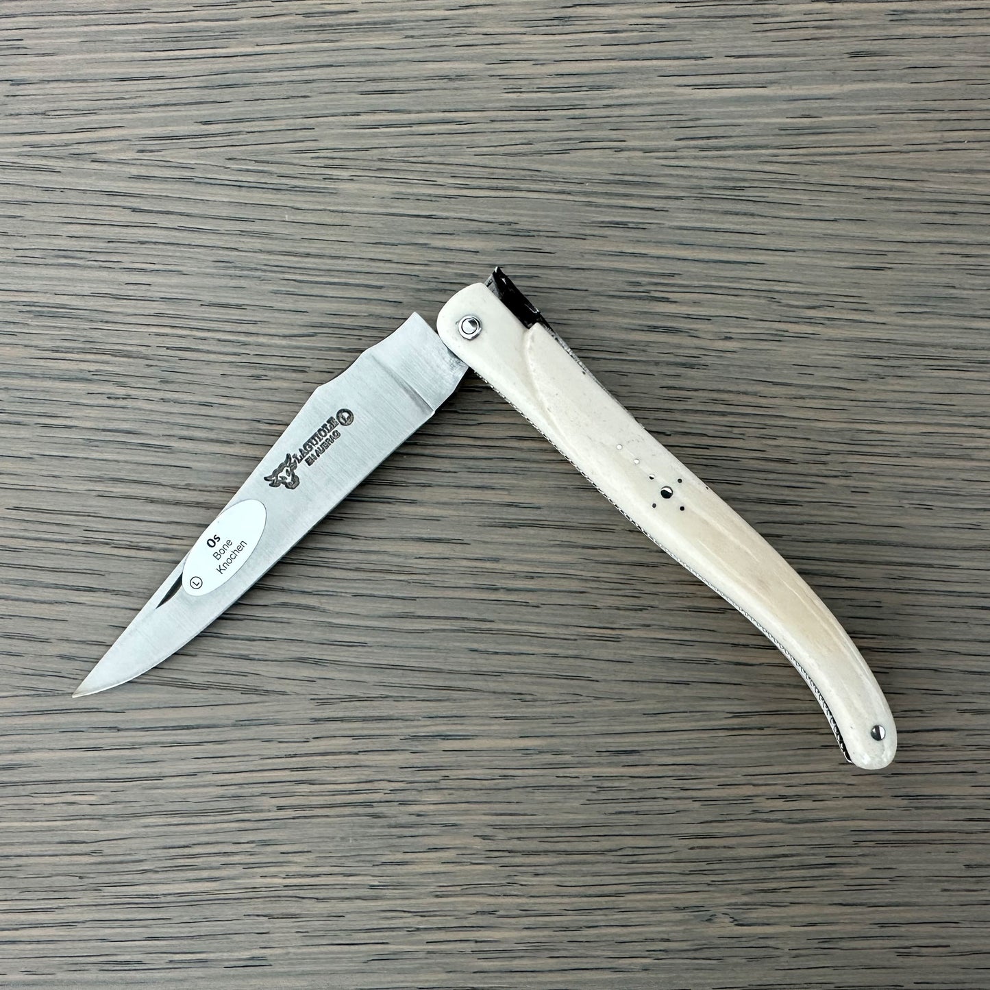 Laguiole en Aubrac Handcrafted Double Plated Multipurpose Knife, Full Bone Handle, 4.75-inches