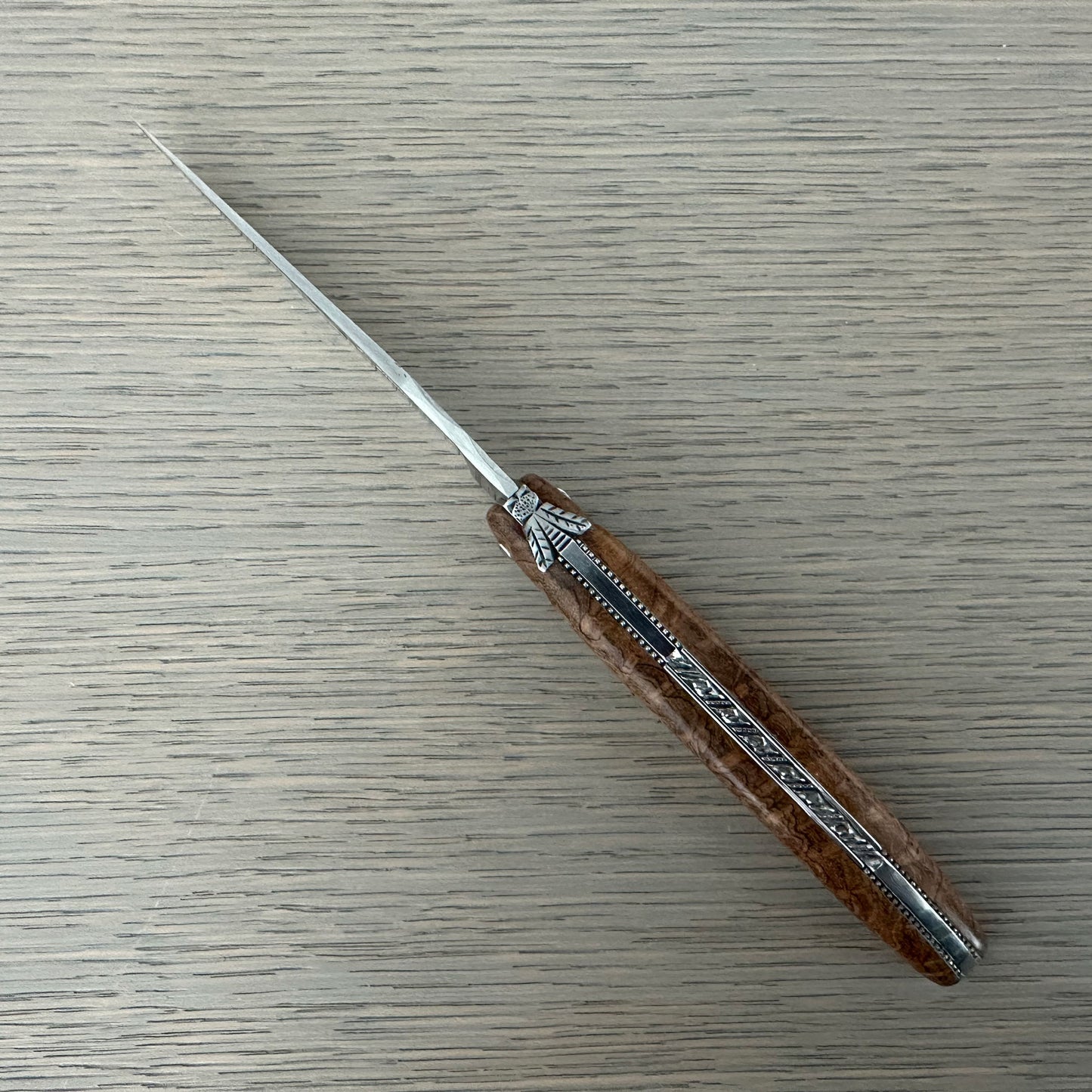 Laguiole en Aubrac 手工制作的双层多用途刀，柚木手柄，4 英寸