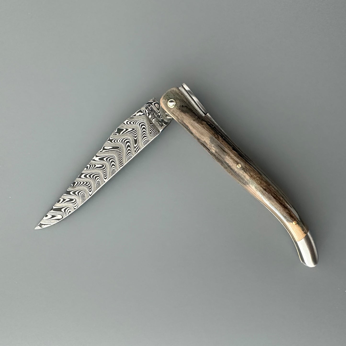 Laguiole en Aubrac — Origine Tour Eiffel Limited Edition Folding Knife | Ivory Crust Handle, Damascus Blade