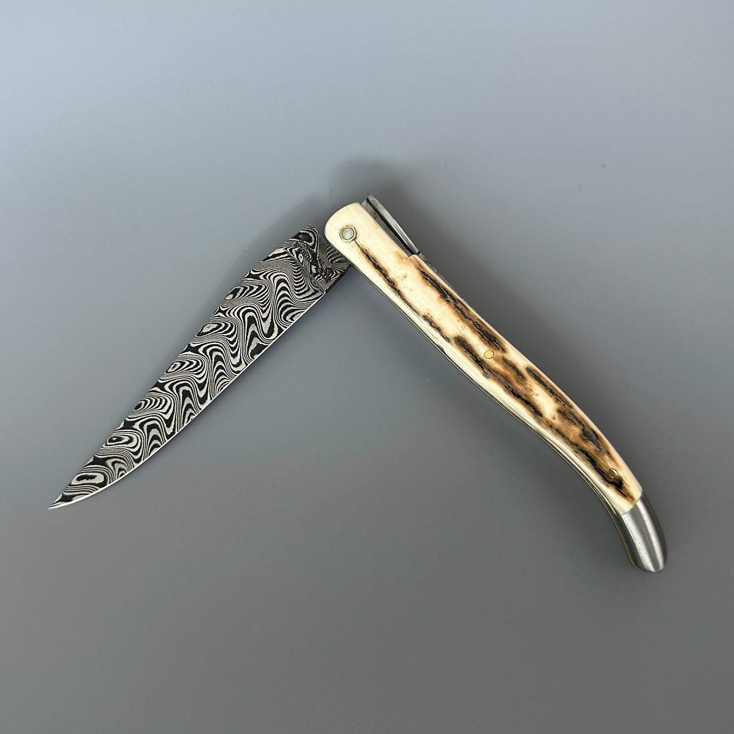 Laguiole en Aubrac — Origine Tour Eiffel Limited Edition Folding Knife | Ivory Crust Handle, Damascus Blade