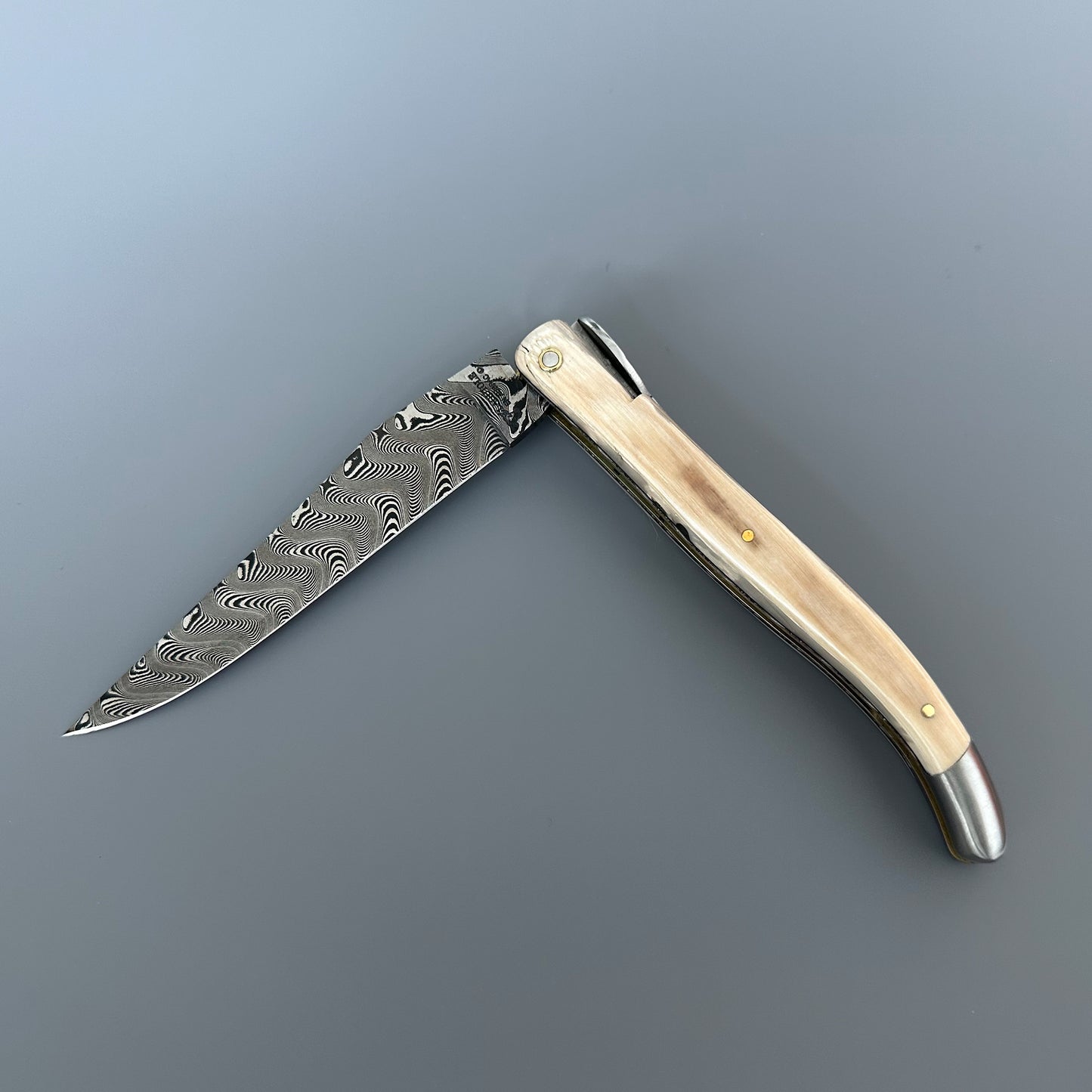 Laguiole en Aubrac — Origine Tour Eiffel Limited Edition Folding Knife | Ivory Crust Handle, Damascus Blade