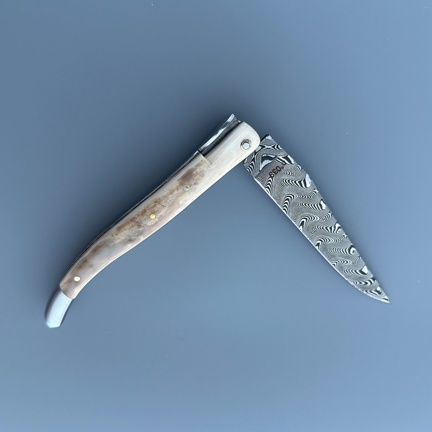 Laguiole en Aubrac — Origine Tour Eiffel Limited Edition Folding Knife | Ivory Crust Handle, Damascus Blade