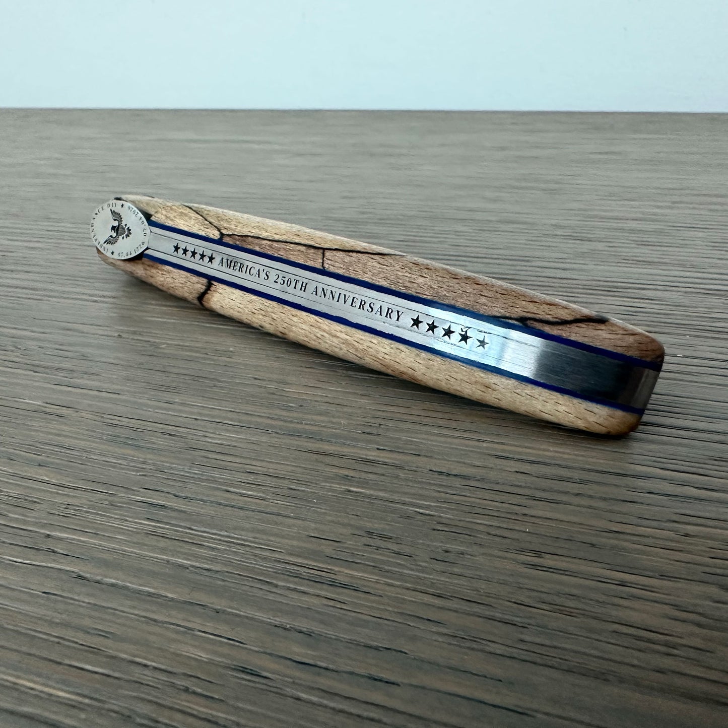 Laguiole en Aubrac Americas 250th Anniversary Collection Knife with Aubrac Wood Handle, 4.7-in