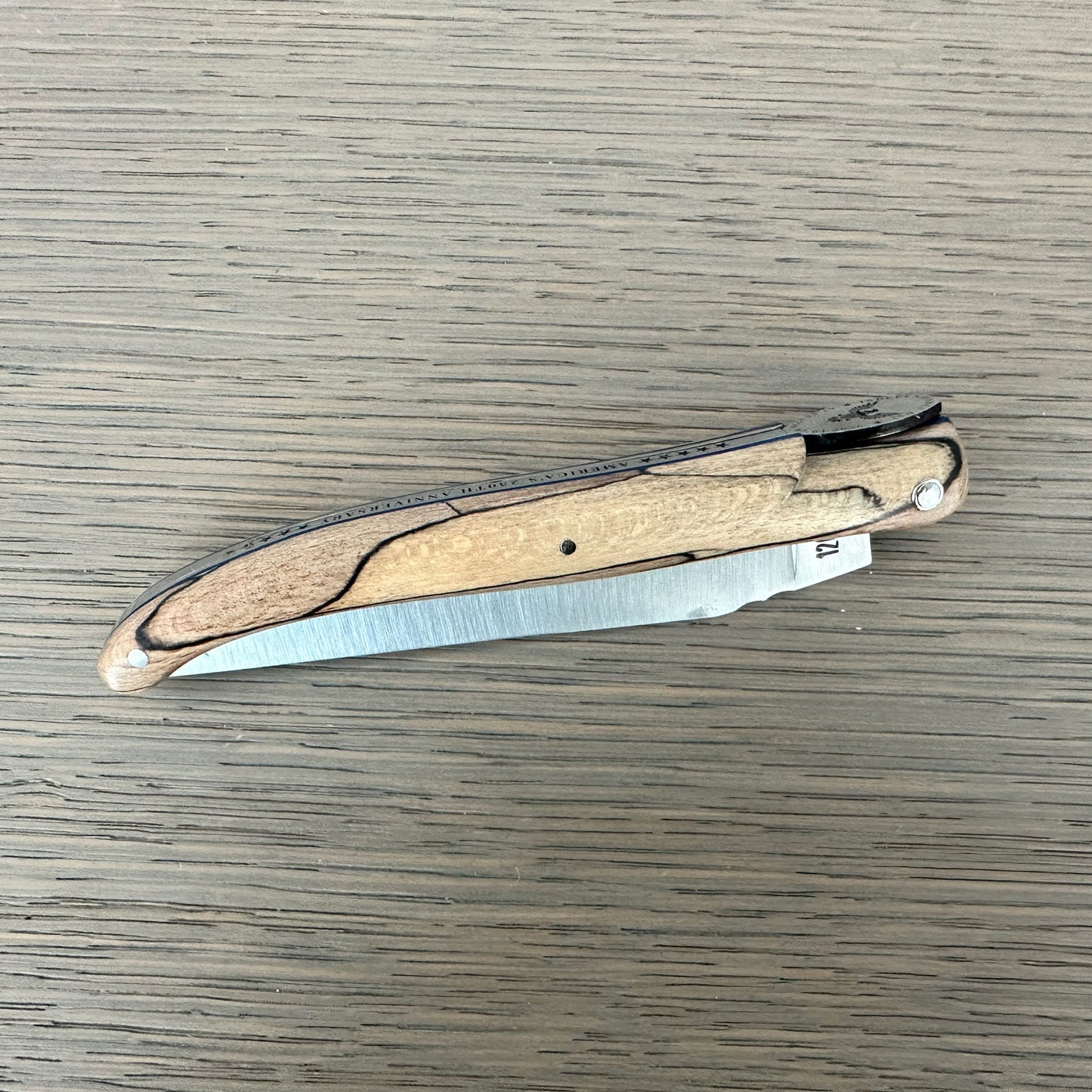 Laguiole en Aubrac Americas 250th Anniversary Collection Knife with Aubrac Wood Handle, 4.7-in
