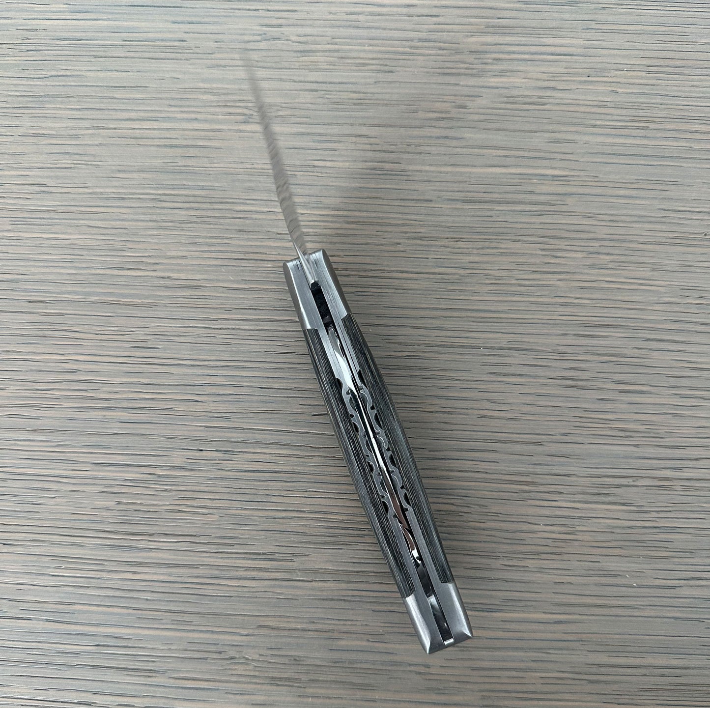 Laguiole en Aubrac Handcrafted Luxury Double Plates Multipurpose Knife with Pakawood Grey Handle, 4.75-inches