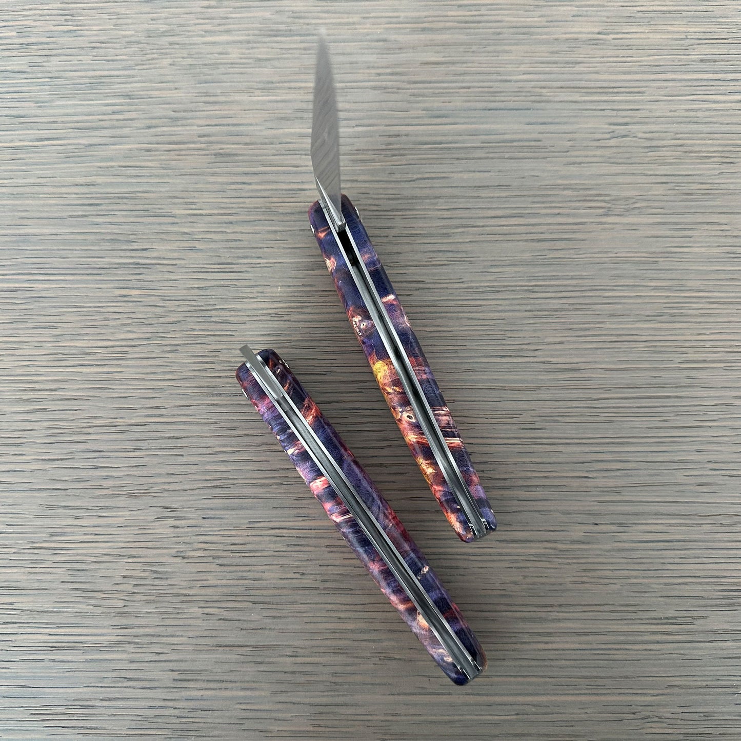 Laguiole en Aubrac Folding Knife Cosmos Series with Big Bang Bee, Fire Elder Burl, 4.8-in