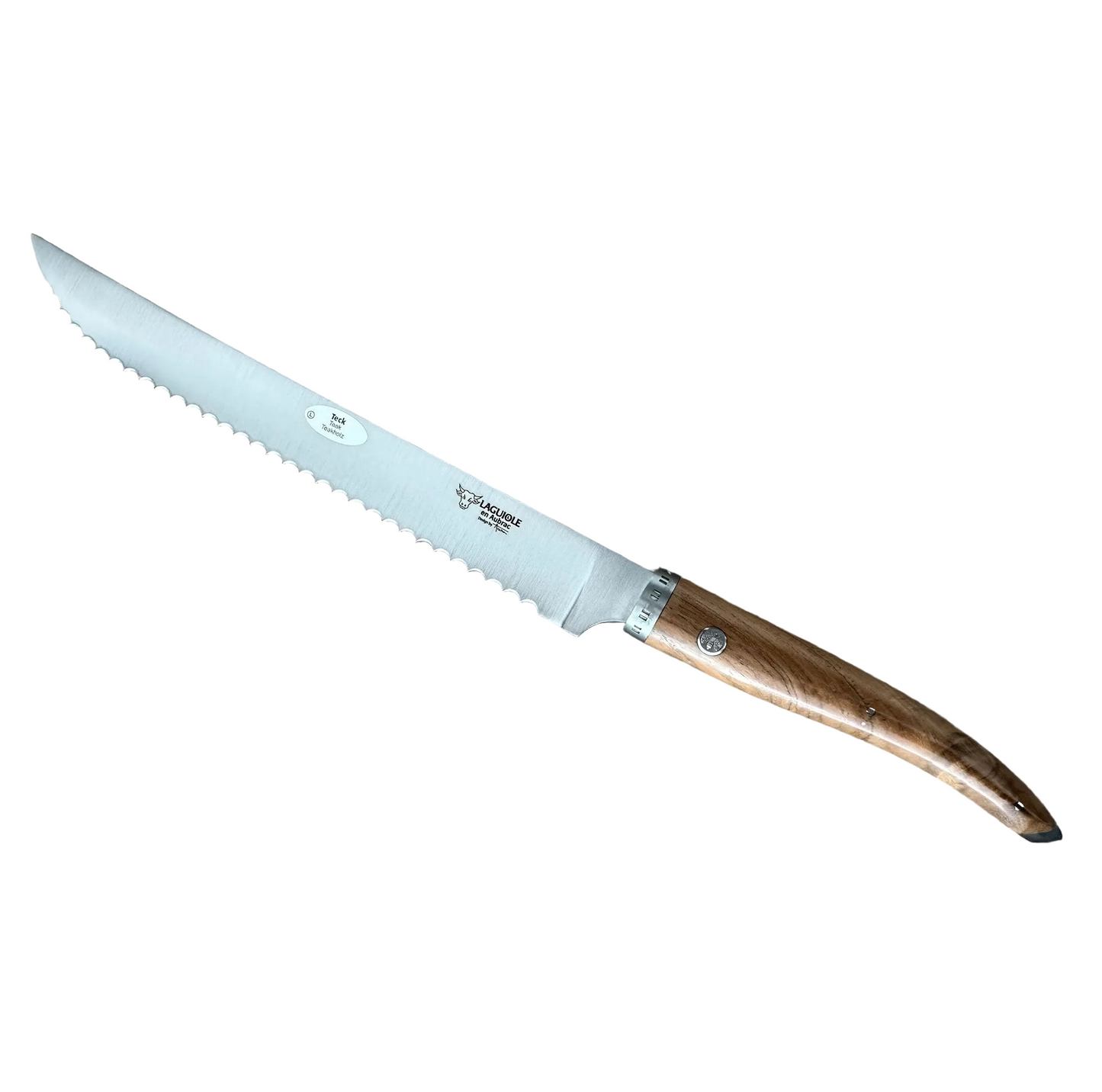 Laguiole en Aubrac Cuchillo de chef gourmet de cocina artesanal con mango de madera de teca, 8 pulgadas