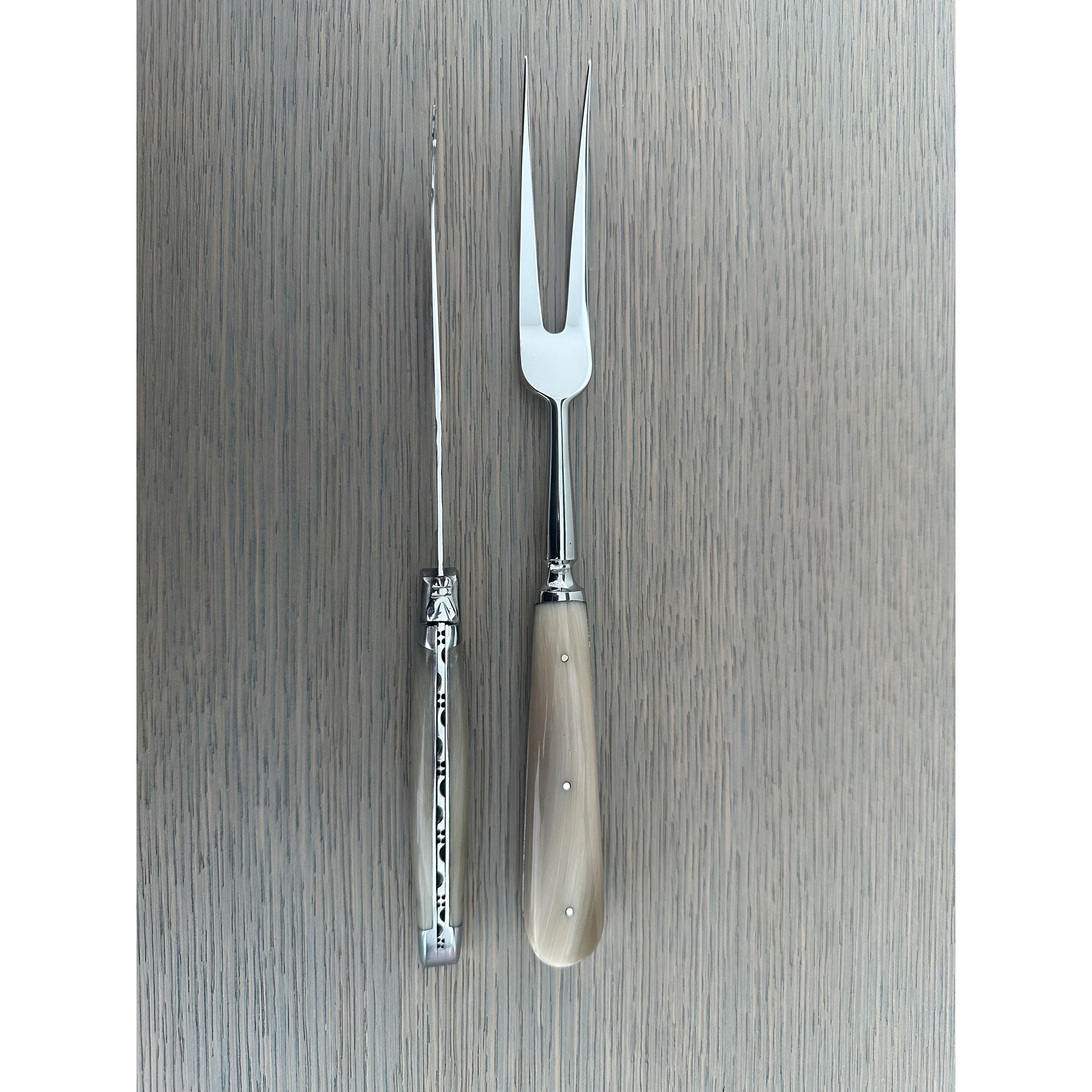 Laguiole en Aubrac Handcrafted 2-Piece Cheese Knife Set with Solid