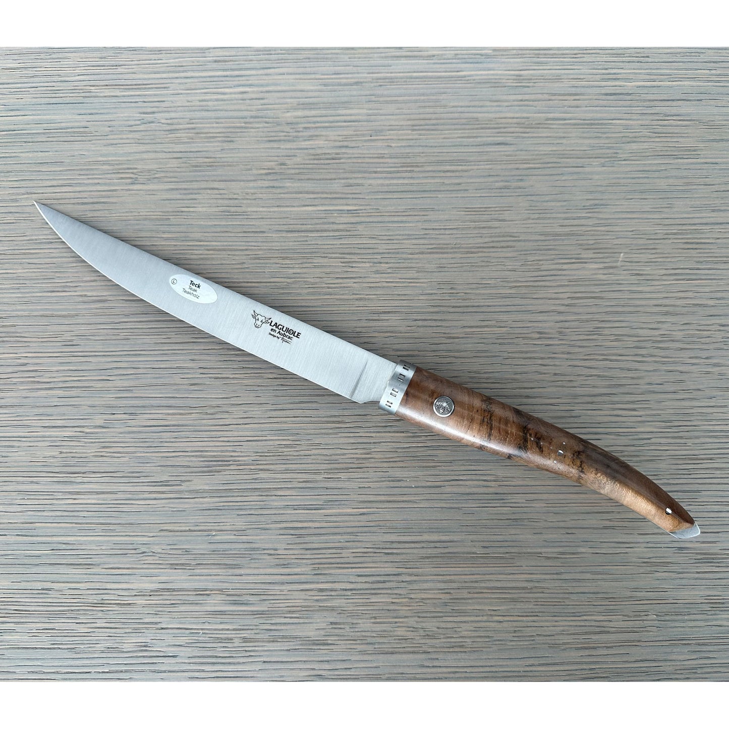 Laguiole en Aubrac Cuchillo de chef gourmet de cocina artesanal con mango de madera de teca, 8 pulgadas