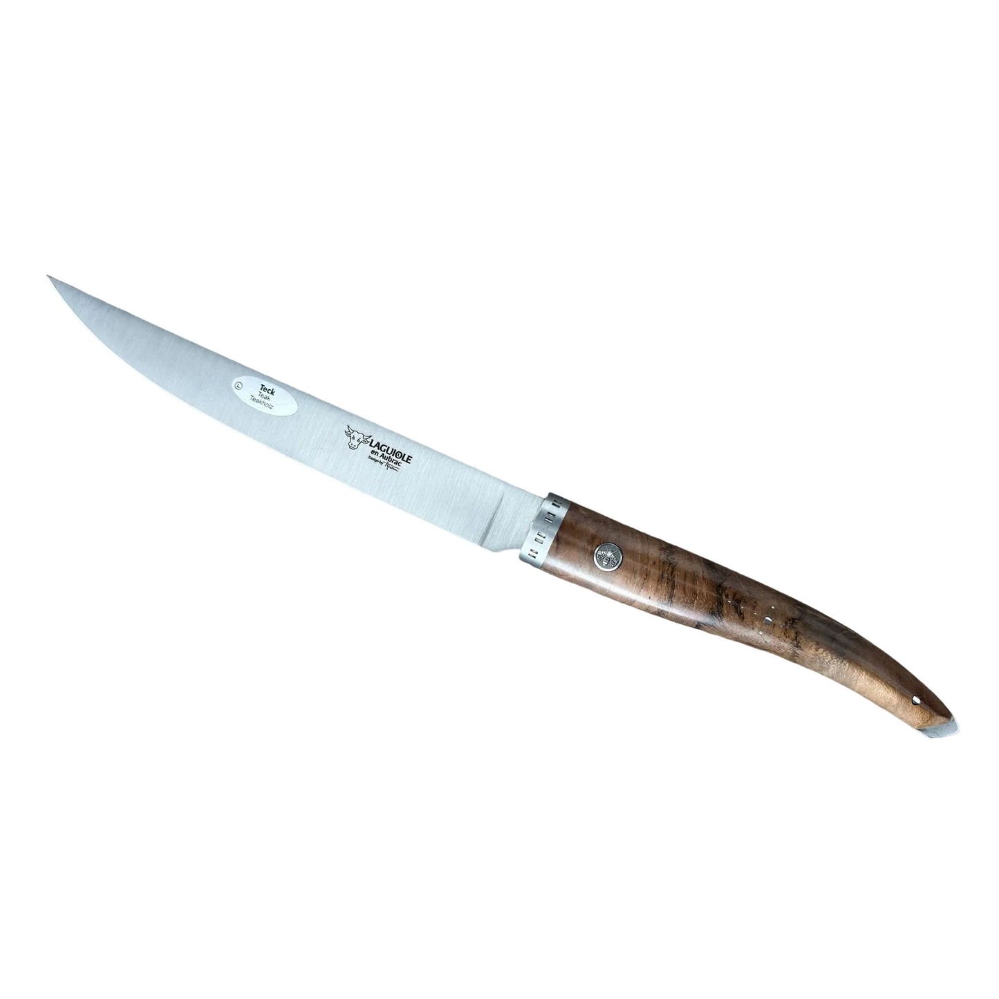 Laguiole en Aubrac Cuchillo de chef gourmet de cocina artesanal con mango de madera de teca, 8 pulgadas