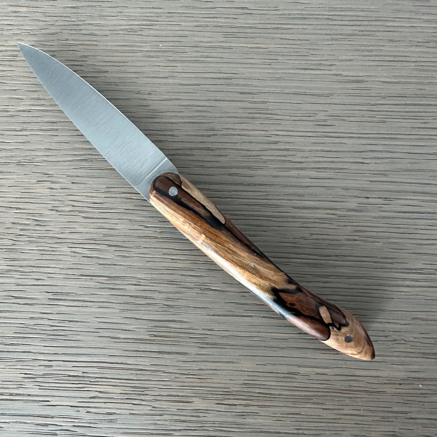 Laguiole en Aubrac Handmade Lo Fau Folding Pocket Steak Knife, Aubrac Wood Handle, 3.5-Inches