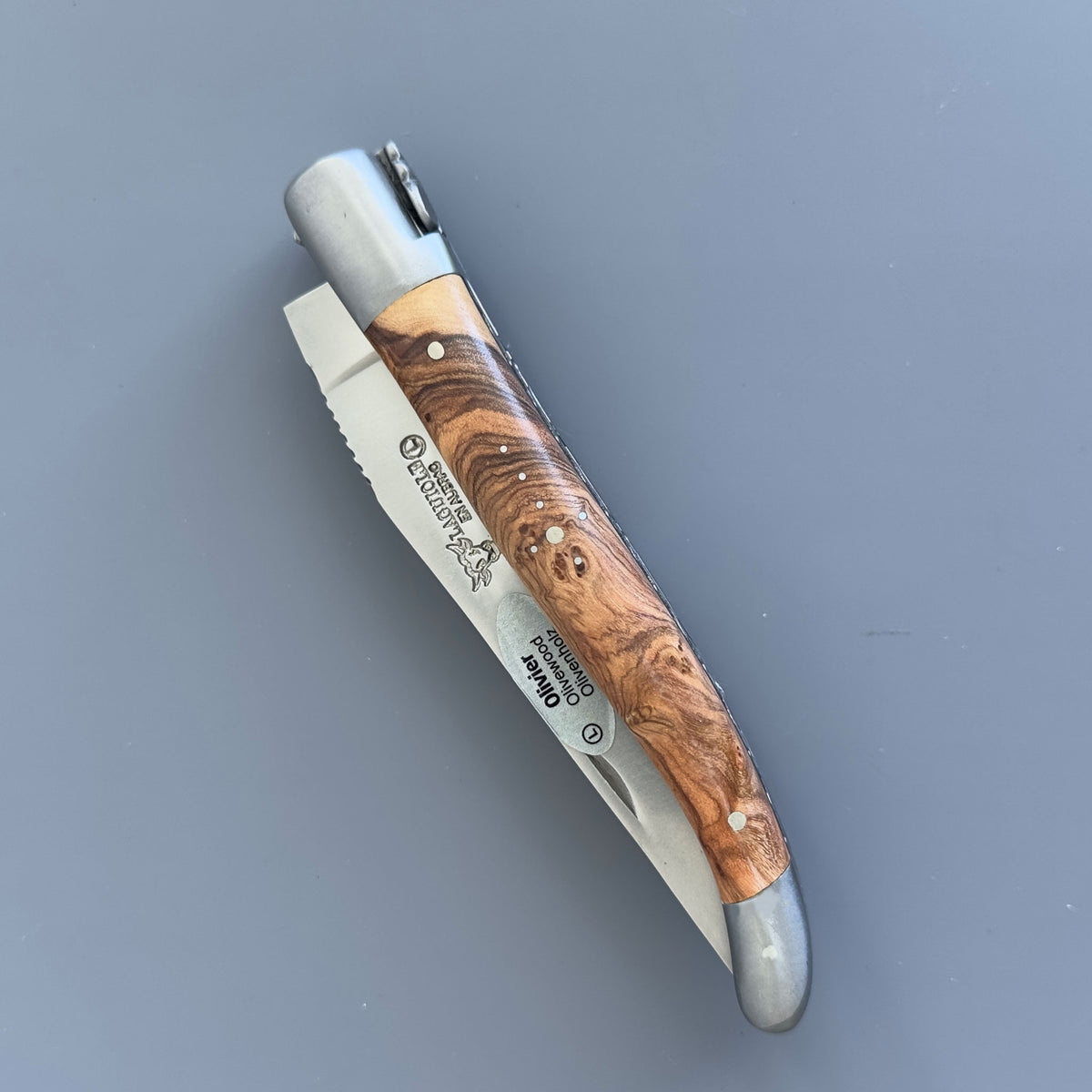Laguiole en Aubrac Double-Plated Olivewood Burl Folding Knife — Limited Edition