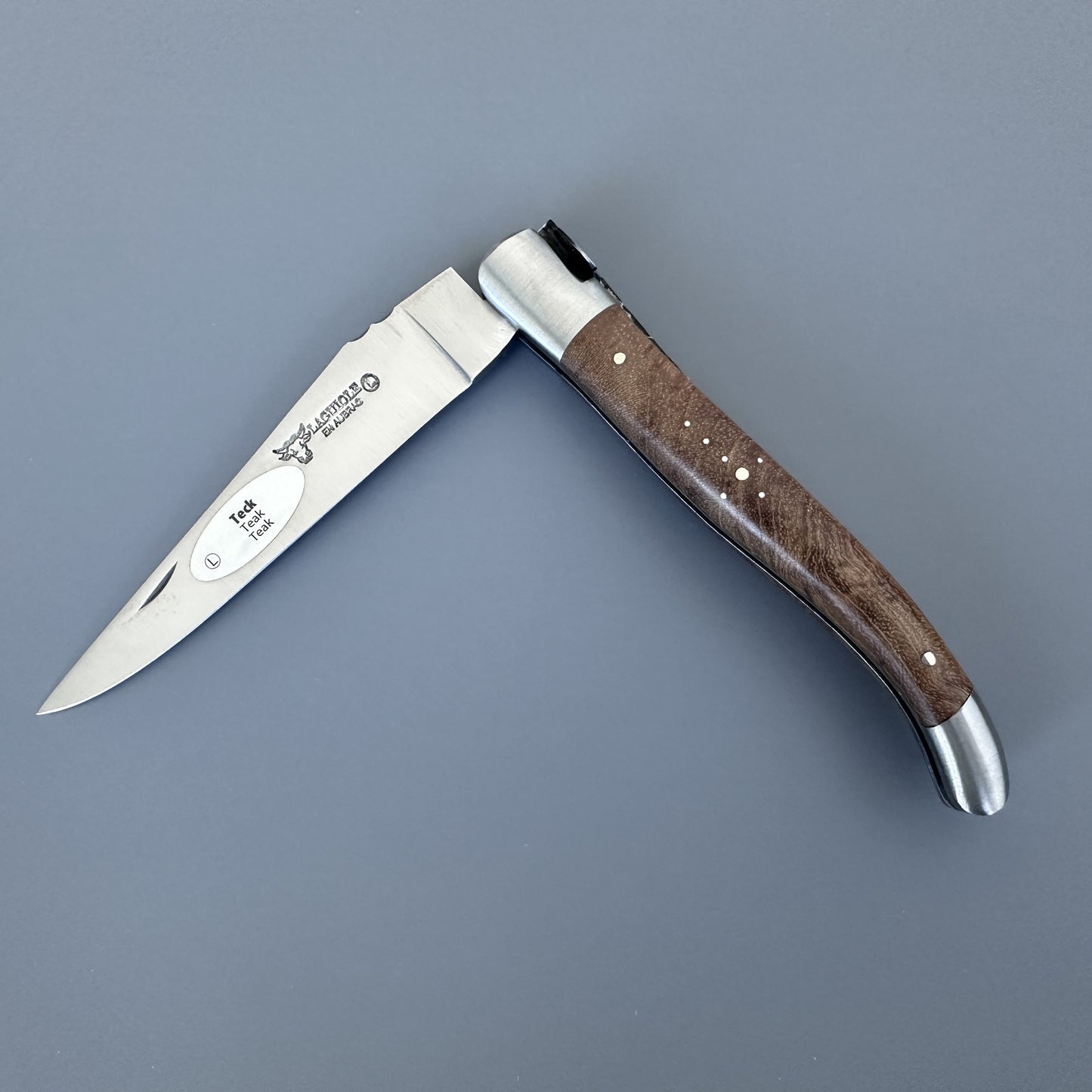 Laguiole en Aubrac Belle Folding Knife Hand Carved Special Bee, Teak 4.8-in