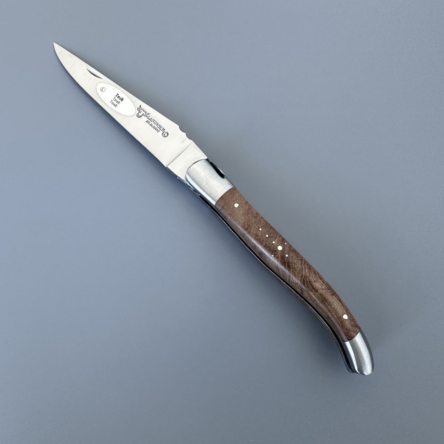 Laguiole en Aubrac Belle Folding Knife Hand Carved Special Bee, Teak 4.8-in