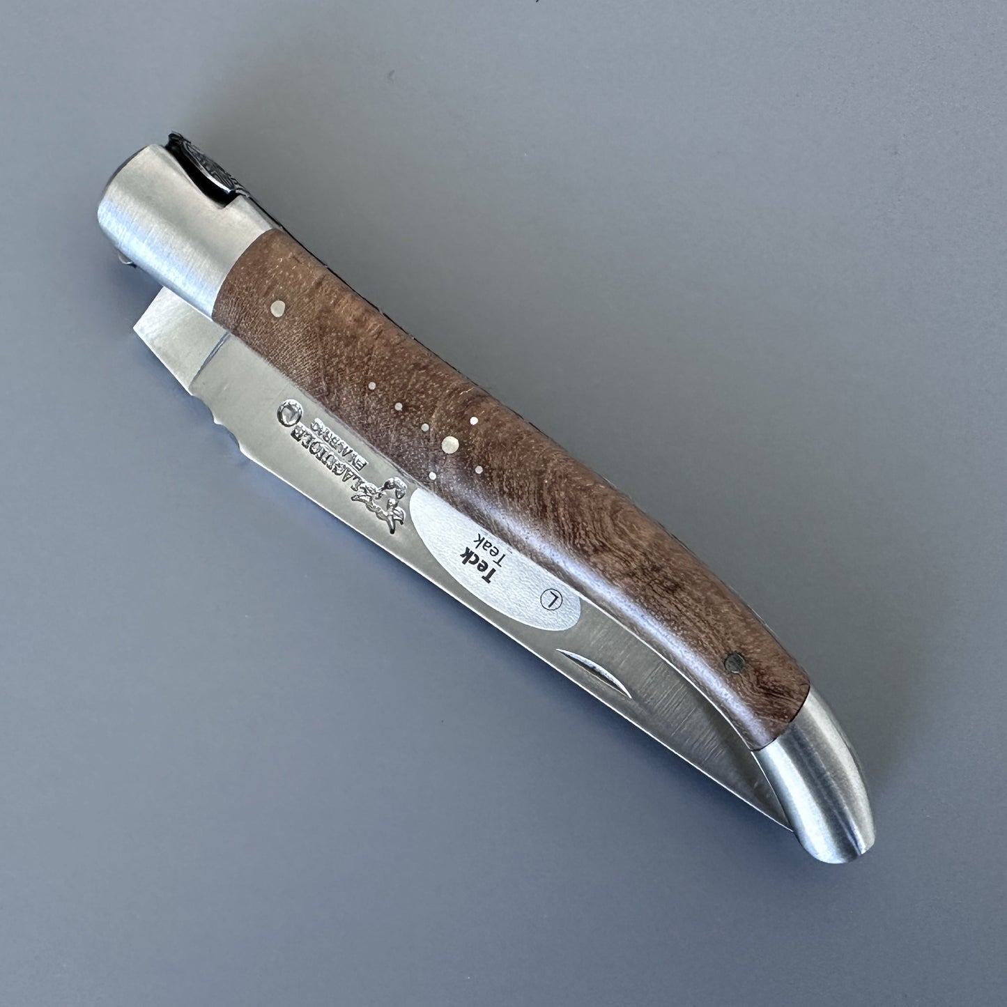 Laguiole en Aubrac Belle Folding Knife Hand Carved Special Bee, Teak 4.8-in