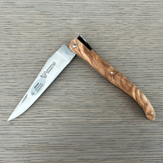 Laguiole en Aubrac Secret Garden Folding Knife Primrose Bee with Olive Wood, 4.8-in