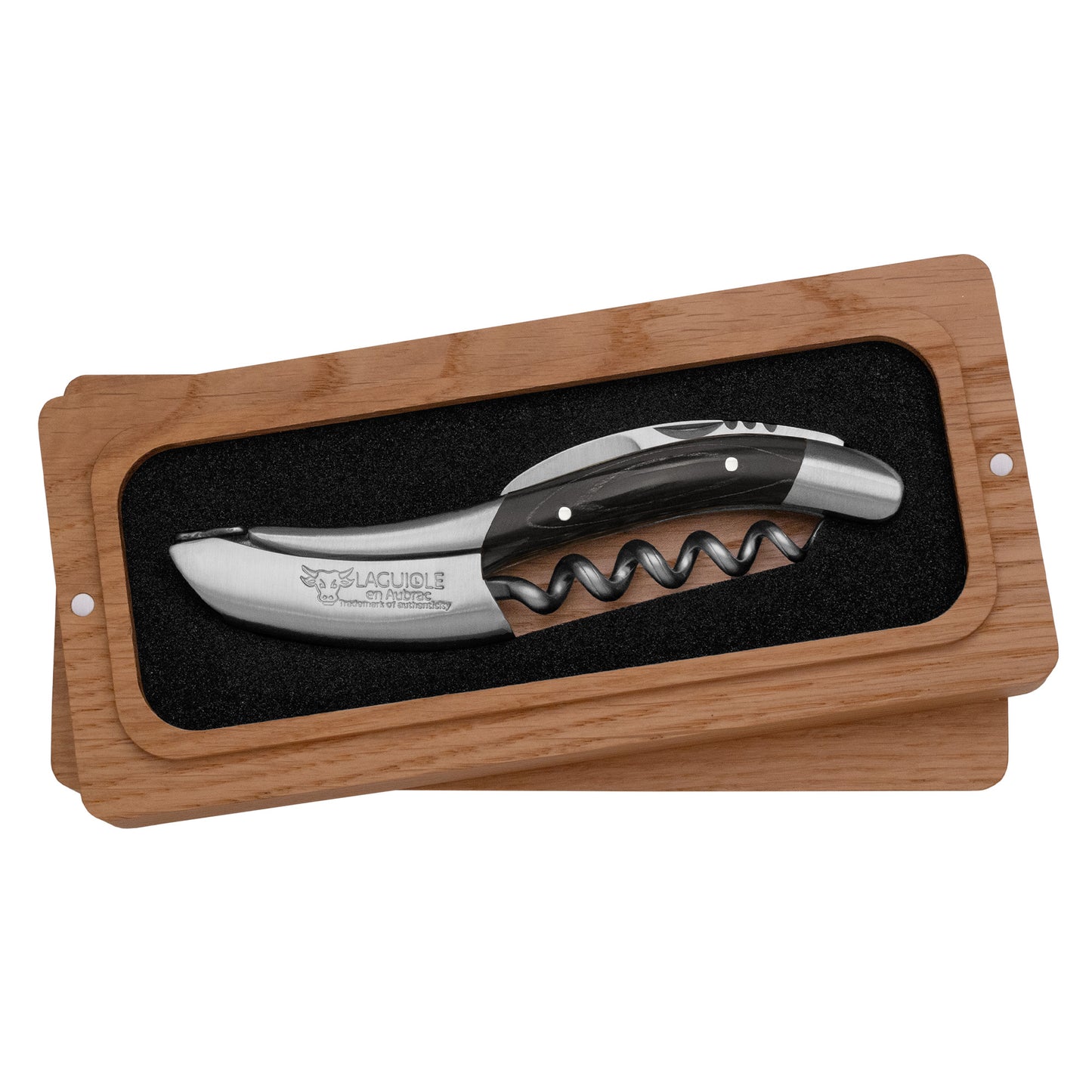 Handcrafted Sommelier Waiter's Corkscrew with Black Pakawood Handle by Laguiole en Aubrac