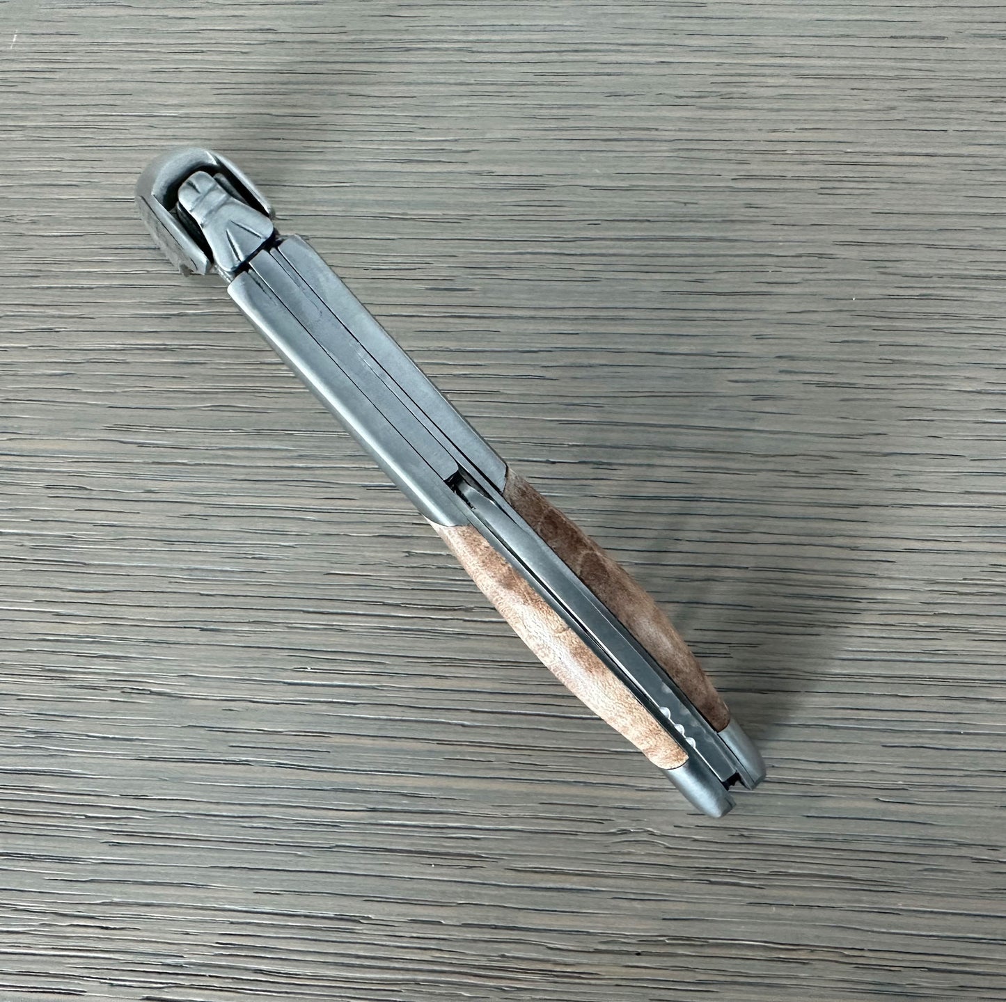 Handcrafted Sommelier Waiter's Corkscrew with Wavy Maple Wood Handle by Laguiole en Aubrac