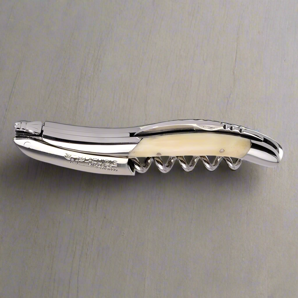 Laguiole en Aubrac Sommelier Waiter's Corkscrew พร้อม Zebu Bone Handle, หมอนข้างขัดเงา