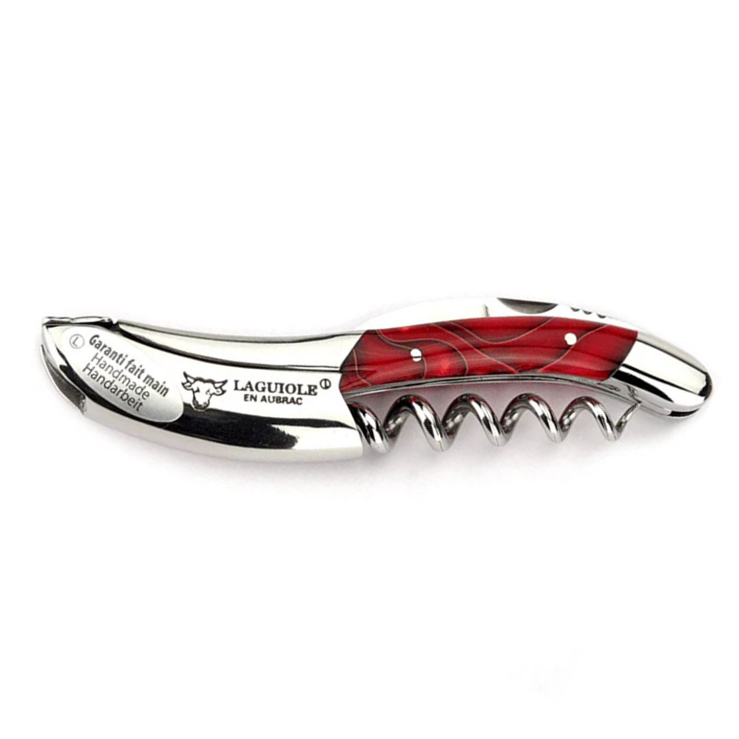 Laguiole en Aubrac Sommelier Waiter's Corkscrew with Marshmallow Red Handle