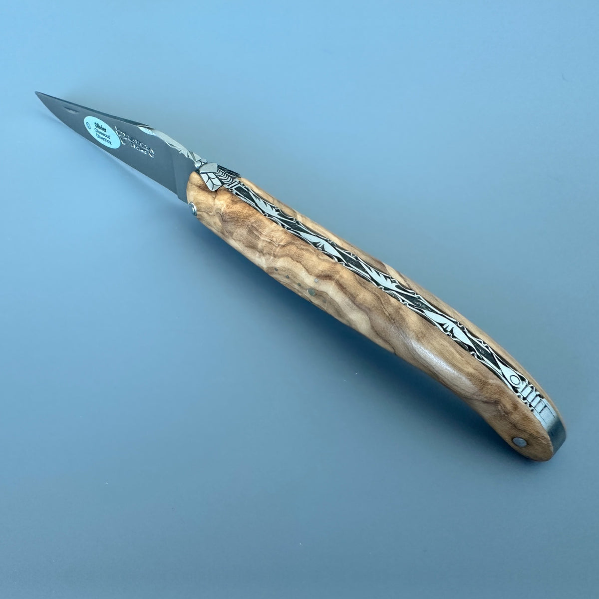 Laguiole Belle Piece Olive Wood Full Open Front view