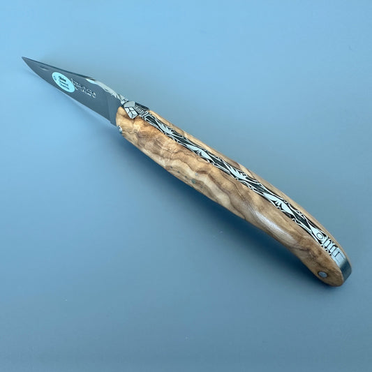 Laguiole Belle Piece Olive Wood Full Open Front view