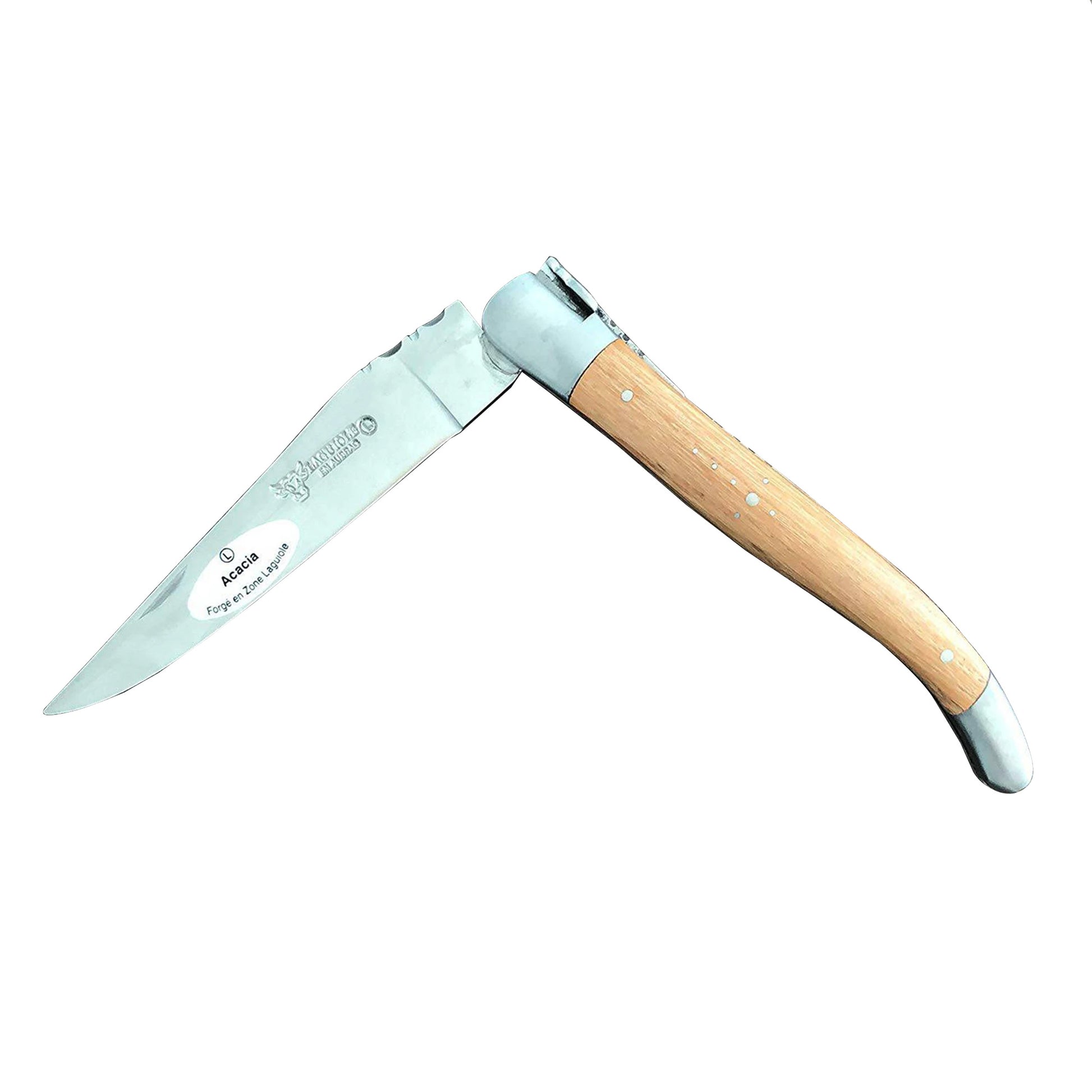 Laguiole en Aubrac Handcrafted Plates Multipurpose Knife, Acacia Wood Handle, 4.75 inches - LaguioleEnAubracShop