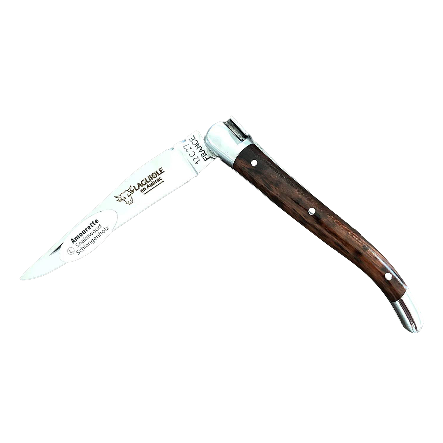 Laguiole en Aubrac Multipurpose Knife — Amourette / Snake Wood, 3.5-in Laguiole en Aubrac Multipurpose Knife — Amourette / Snake Wood, 3.5-in