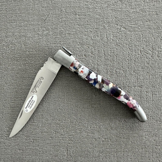 Laguiole en Aubrac Handcrafted Plates Multipurpose Knife, Arlequin Handle, 4.75 inches - LaguioleEnAubracShop
