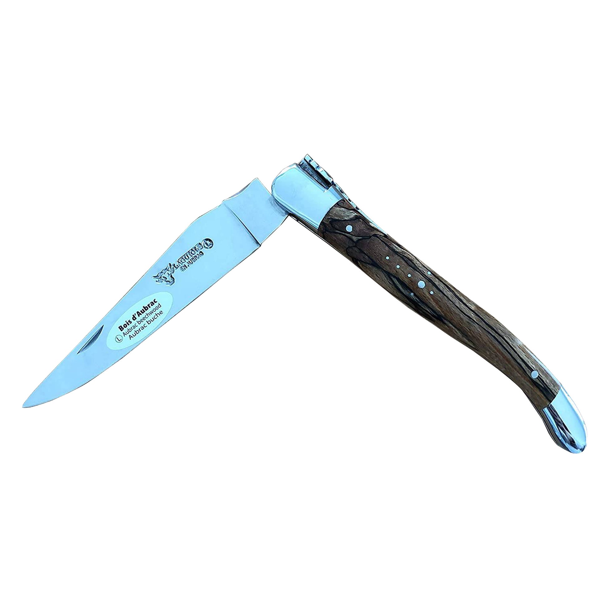 Laguiole en Aubrac Handcrafted Plates Multipurpose Knife, Aubrac Wood Handle, 4.75 inches - LaguioleEnAubracShop