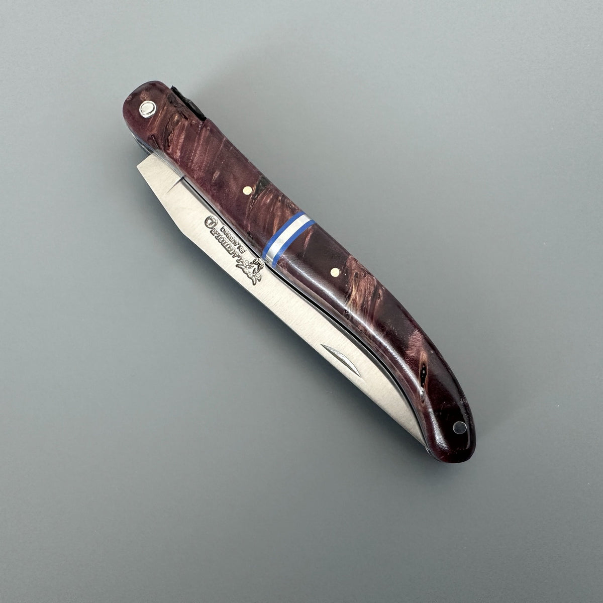 Laguiole en Aubrac Closed Folding Knife with Wine Poplar handle 