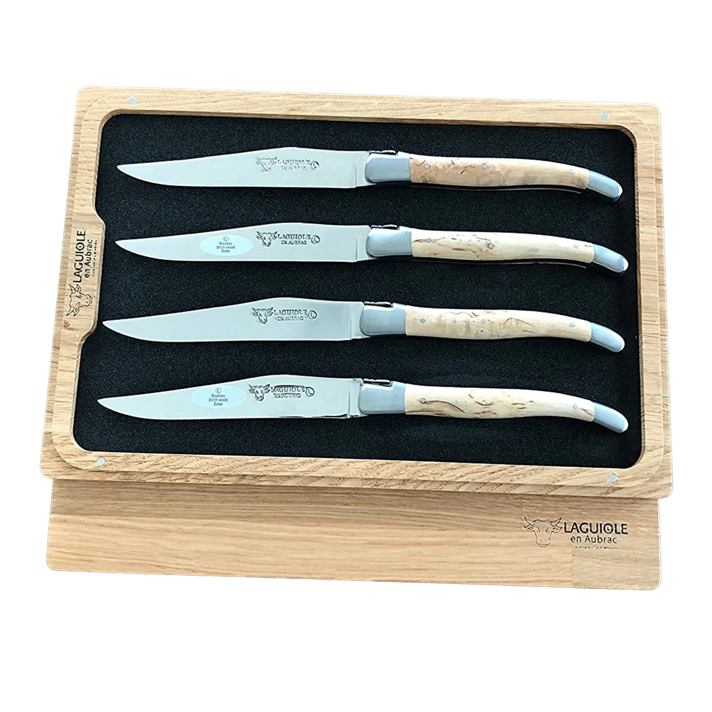 Laguiole en Aubrac Handcrafted Steak & Table Knife Set, Birchwood Handle - LaguioleEnAubracShop