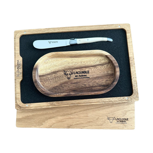 Laguiole en Aubrac Handcrafted Cheese Knife Set, Bone Handle - LaguioleEnAubracShop