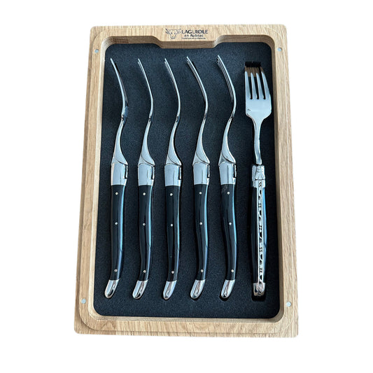 Laguiole en Aubrac Handcrafted Dinner Fork Set, Buffalo Horn Handle - LaguioleEnAubracShop