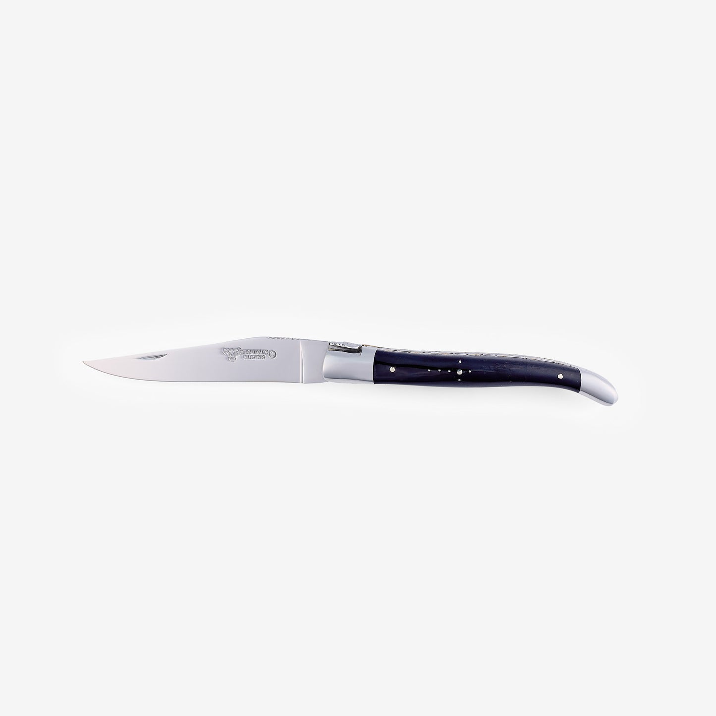 Laguiole en Aubrac Handcrafted Double Brass & Stainless Plates Multipurpose Knife, Buffalo Horn Handle, 4.75 inches - LaguioleEnAubracShop