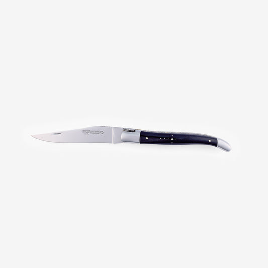 Laguiole en Aubrac Handcrafted Double Brass & Stainless Plates Multipurpose Knife, Buffalo Horn Handle, 4.75 inches - LaguioleEnAubracShop