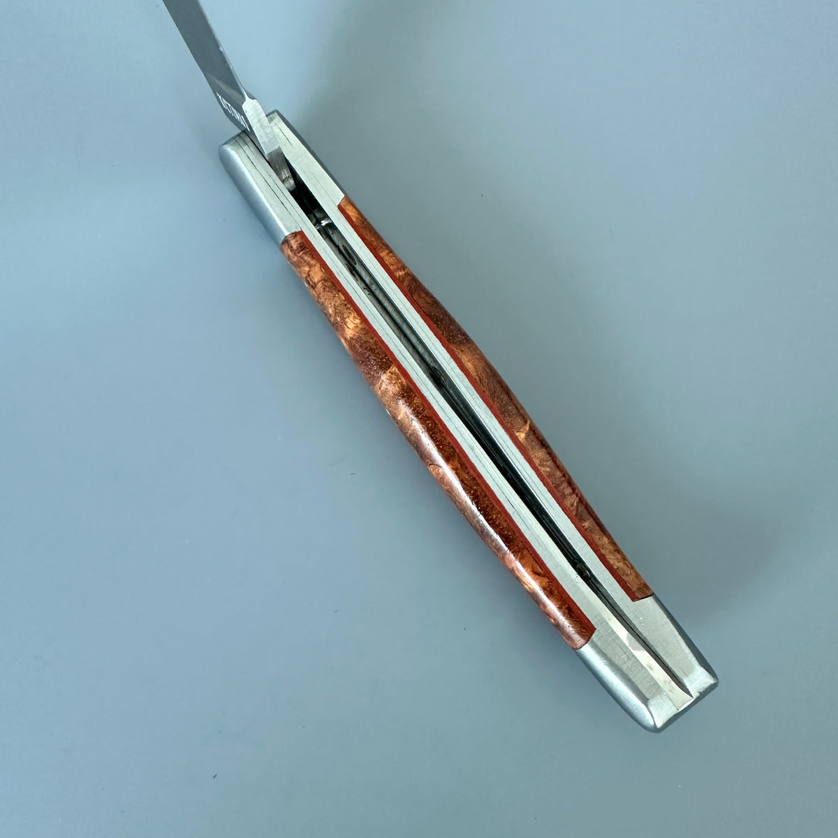 Laguiole en Aubrac Belle Pièce Double Plated Knife Amboyna Handle, 4.7"
