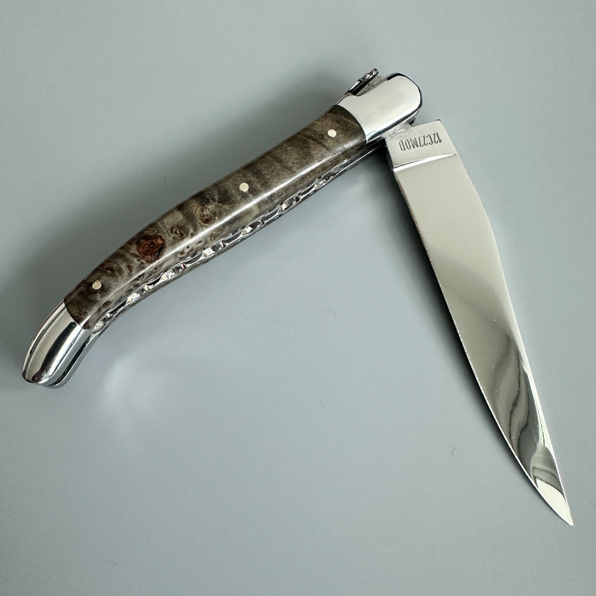 Laguiole en Aubrac Double-Plated Folding Knife – Blackened Poplar Burl