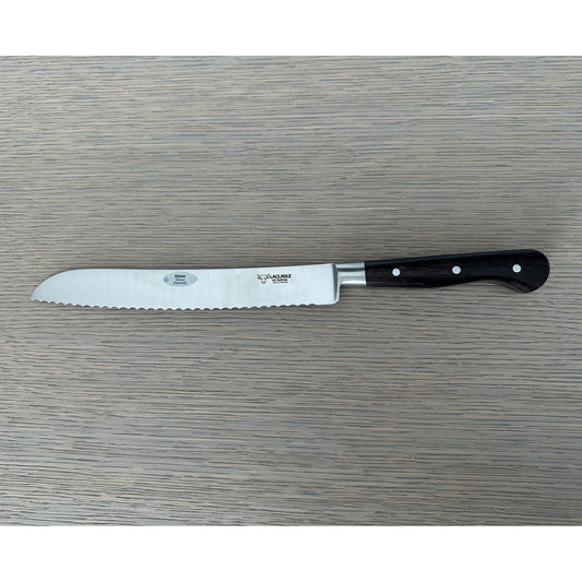 Laguiole en Aubrac Handcrafted Bread Knife, Ebony Wood Handle, 8-in - LaguioleEnAubracShop