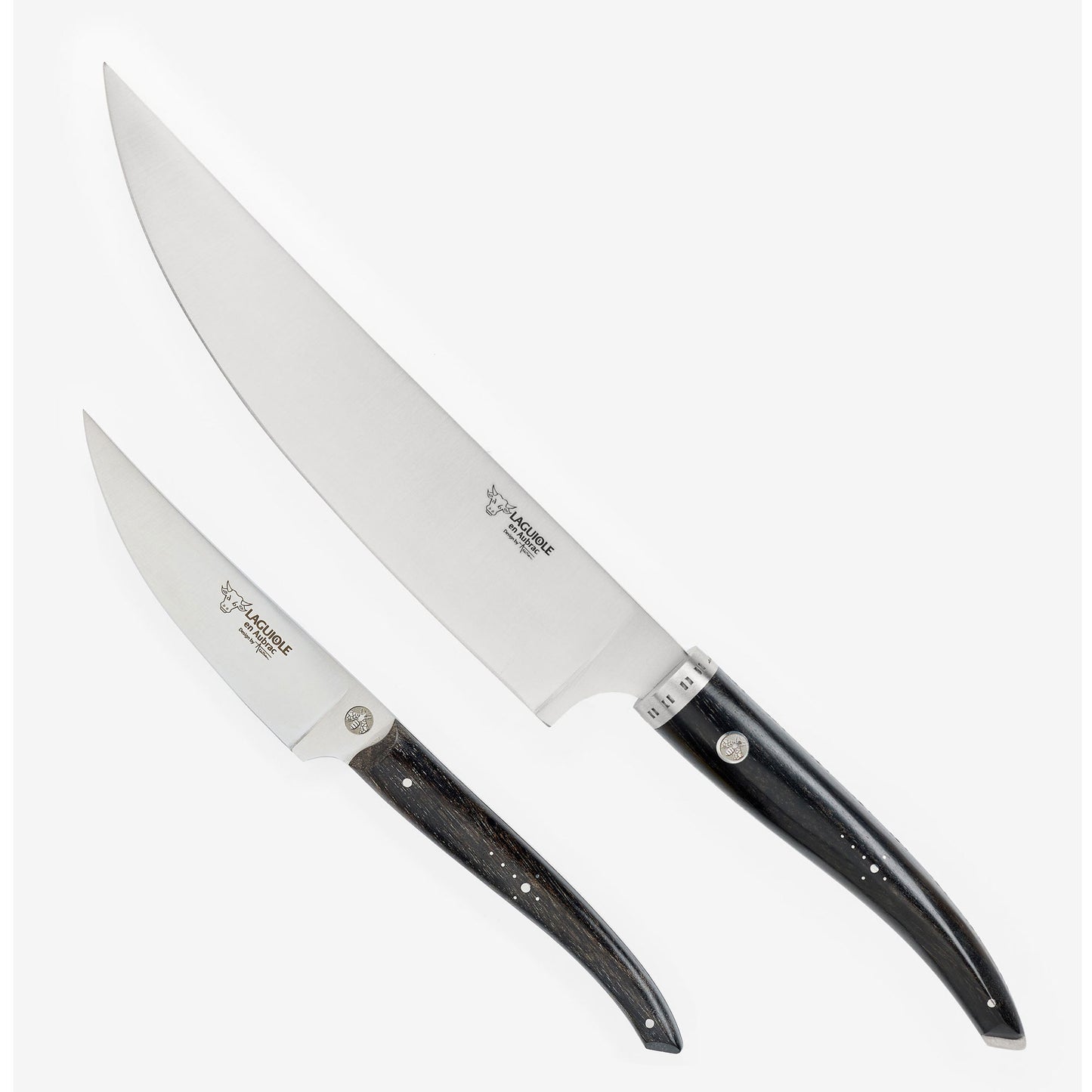 Laguiole en Aubrac Handcrafted Kitchen Knife Set, Ebony Wood Handle - LaguioleEnAubracShop
