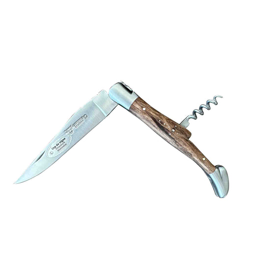 Laguiole en Aubrac Handcrafted Multipurpose Knife with Corkscrew, Grapevine Handle, 4.75 inches - LaguioleEnAubracShop