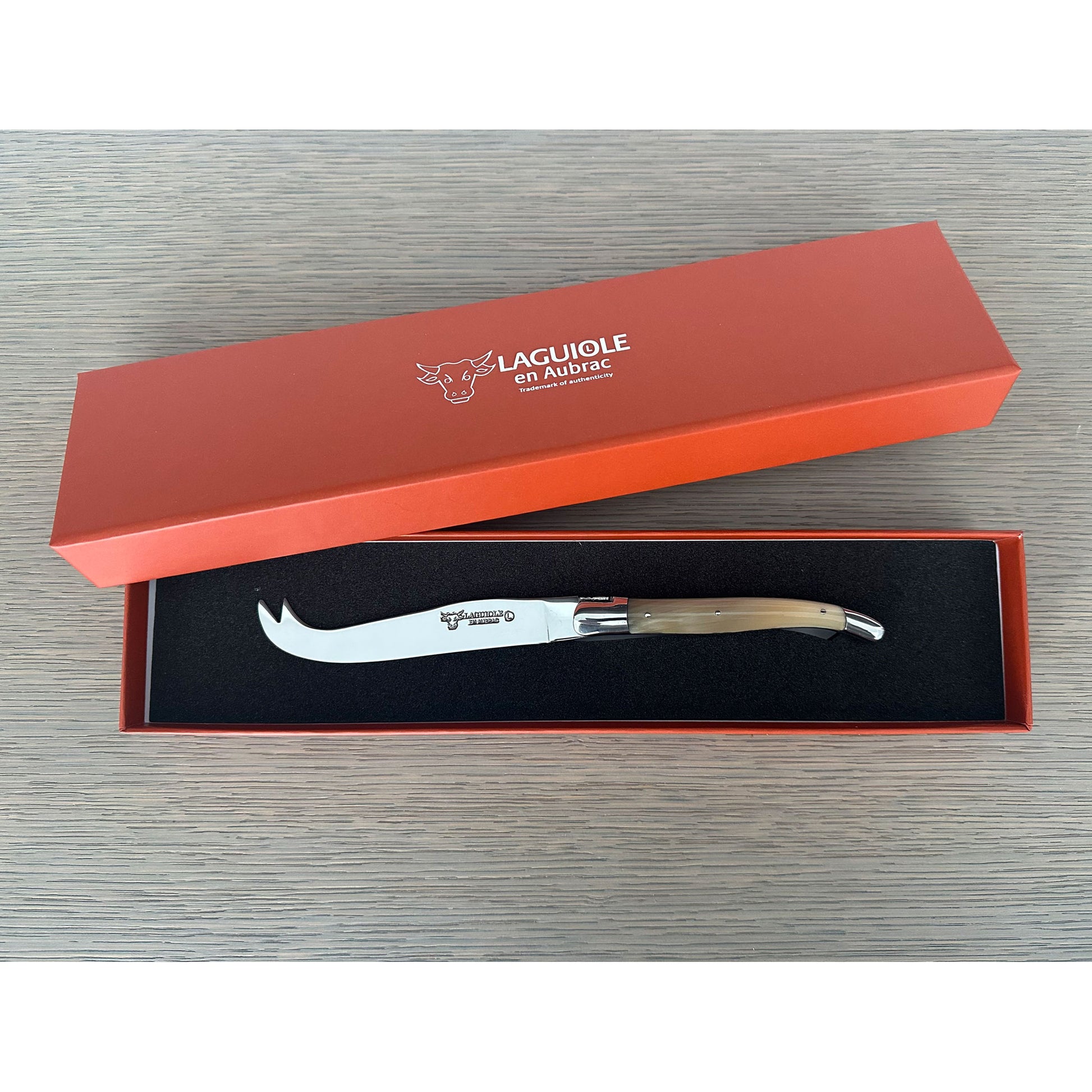 Laguiole en Aubrac Handcrafted Cheese Knife, Horn Handle - LaguioleEnAubracShop